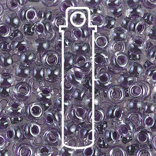 Seed Bead (MIYUKI 6/0)  Round.  (Grape LINED CRYSTAL)  20gm tube.