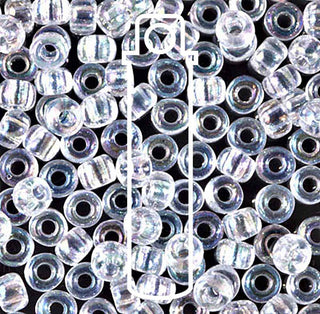 Seed Bead (MIYUKI 6/0)  Round.  \ (CRYSTAL AB)  20gm tube.