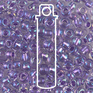 Seed Bead (MIYUKI 6/0)  Round.  (Sparkle Purple Lined Crystal)  20gm tube.