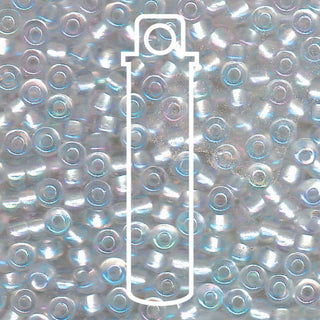 Seed Bead (MIYUKI 6/0)  Round.  (Pearlized Crystal AB /White)  20gm tube.