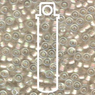 Seed Bead (MIYUKI 6/0)  Round.  (Pearlized Crystal/ White)  20gm tube.