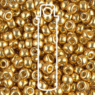 Seed Bead (MIYUKI 6/0)  Round.  (Duracoat Galvenized Gold)  20gm tube.