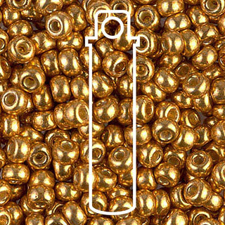 Seed Bead (MIYUKI 6/0)  Round.  (Duracoat Matte Galvenized Yellow Gold)  20gm tube.