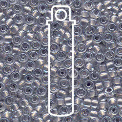 Seed Bead (MIYUKI 6/0)  Round.  (Inside dyed Pearlized Grey/ Gray)  20gm tube.