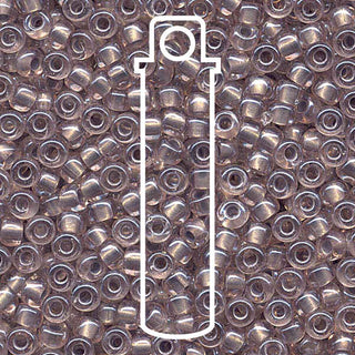 Seed Bead (MIYUKI 6/0)  Round.  (Inside dyed Pearlized Purple in Pink)  20gm tube.
