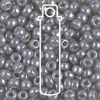 Seed Bead (MIYUKI 6/0)  Round.  (Silver Grey/ Gray  CEYLON)  20gm tube.