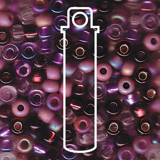 Seed Bead (MIYUKI 6/0)  Round.  (Mix Lilacs)  20gm tube.