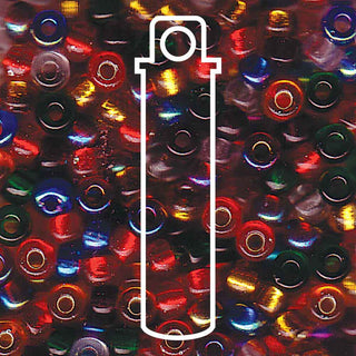 Seed Bead (MIYUKI 6/0)  Round.  (Mix Rainbow)  20gm tube.