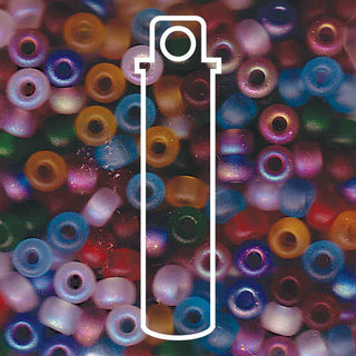 Seed Bead (MIYUKI 6/0)  Round.  (Mix Matte Rainbow)  20gm tube.