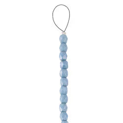 Czech Fire Polish 4mm.  Chalk Blue Luster.   (40 Beads/ Strand)