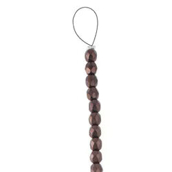 Czech Fire Polish 4mm.  Jet Copper   (40 Beads/ Strand)