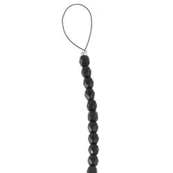 Czech Fire Polish 4mm.  Jet.   (40 Beads/ Strand)