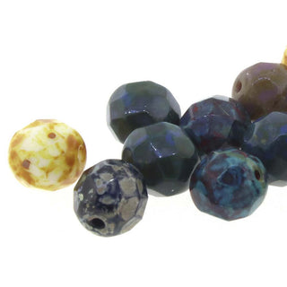 Czech Fire Polish 4mm.  Opaque Mix Travertine  (40 Beads/ Strand)