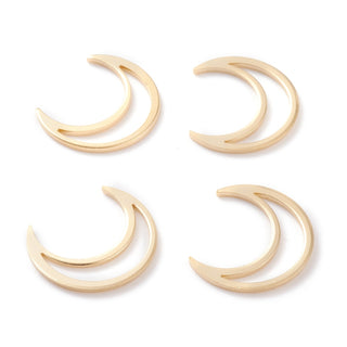 Brass Moon, Genuine 24K Gold Plated, .16x14x1mm, Inner Diameter: 14x3mm.  *See Drop Down for Options.