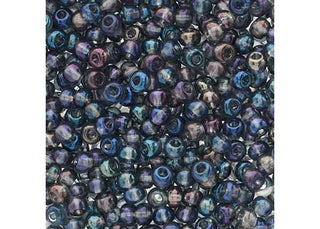 Seed Bead (Czech 6/0)  Round.  ( Peacock Feather Mix)  24gm tube.