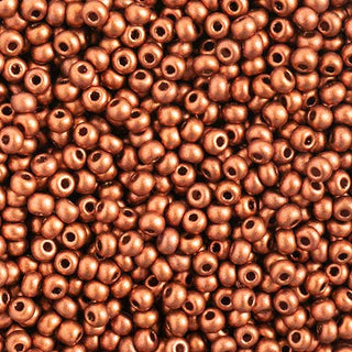 11/0 Czech  Round Seed Beads (Opaque Copper Metallic)  *approx 24 gram tube