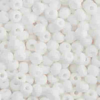 Seed Bead (Czech 6/0)  Round.  (Opaque White)  22gm tube.