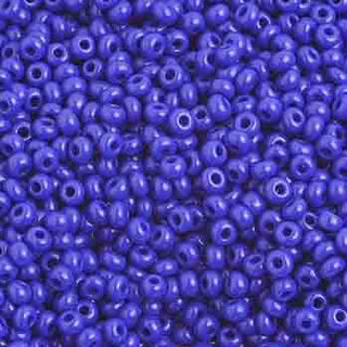 Czech 10/0 Seed Beads.  (Round).  Opaque Royal Blue.  (Strung.  Approx 23 grams)