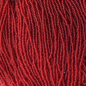 10/0 Czech (Transparent Dark Red).   6 String/Hank  *Approx 20 gr