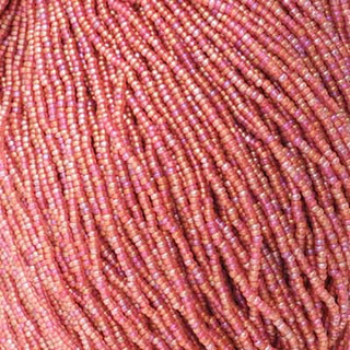 10/0 Czech Round Seed Beads (Transparent Pink AB Matt Natural).   Hank.  Approx 20 grams