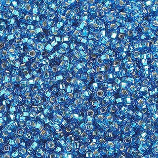 Czech 10/0 Seed Beads.  (Round).  S/L Light Blue.  (Strung.  Approx 23 grams)