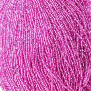 Czech 10/0 Seed Beads.  (Round).  S/L (Silver Lined) Fuchsia.  (Strung.  Approx 23 grams)