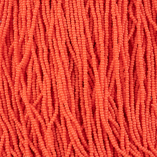 10/0 Czech Round Seed Beads (Terra Intensive Orange Matt).   Hank.  Approx 20 grams