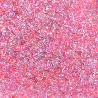 10/0 Czech Round Seed Beads (Transparent Pink Mix Luster).   Hank.  Approx 20 grams