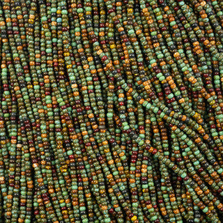 10/0 Czech Round Seed Beads (Opaque Travertine Mix).   Hank.  Approx 20 grams