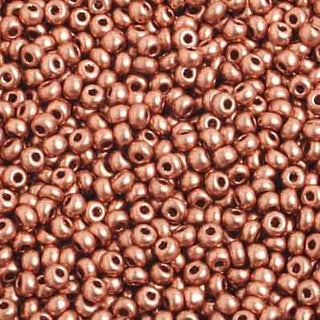 Czech 10/0 Seed Beads.  (Round).   Metallic Copper Matte.  (Strung.  Approx 23 grams)