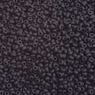 10/0 Czech Round Seed Beads (Opaque Black Matte).   Hank.  Approx 20 grams