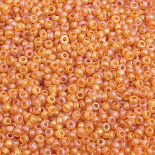 10/0 Czech Round Seed Beads (Transparent Topaz AB Matt).   Hank.  Approx 20 grams