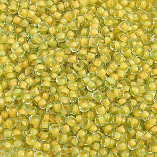 10/0 Czech Round Seed Beads (Green/ Yellow Terra).   Hank.  Approx 20 grams