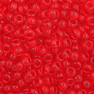 11/0 Czech Round Glass Seed Beads. (Transparent Light Red) *23 gram TUBE