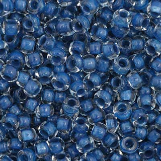 11/0 Czech Round Glass Seed Beads. (C/L Copper Lined Blue) *23 gram TUBE