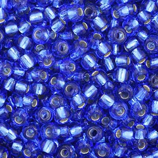 11/0 Czech  Round Seed Beads (S/L Silver Lined Dark Blue)  *approx 23 gram tube