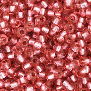 11/0 Czech  Round Seed Beads (Silver Lined Pink Dyed)  *approx 23 gram tube