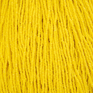 11/0 Czech  (Opaque Matte Rainbow Yellow)  6 String/Hnk -Approx 18 Grams