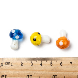 Handmade Lampwork Beads, Mushroom, 19x14.5mm, Hole: 2mm.  (5 Random Mixed Color Beads)