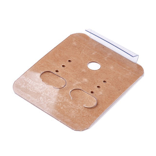 Kraft Paper and Plastic Jewelry Display Cards, with Plastic Back, for Hanging Earring Display, Rectangle, BurlyWood, 49x40x5mm, Hole: 1.4mm and 6mm *Packed 25 cards