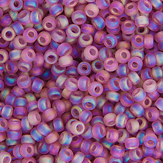 11/0 Miyuki Round Seed Beads (Matte Transparent Smoky Amethyst AB)  *approx 22 gram tube