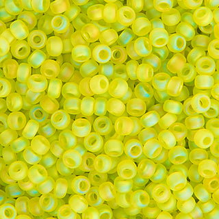 11/0 Miyuki Round Seed Beads  (Chartreuse Transparent AB Matte)  *approx 22 gram tube