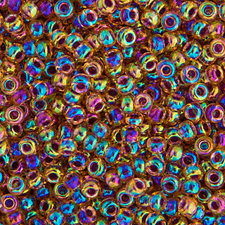 11/0 Miyuki Round Seed Beads  (Purple Rainbow Opaque Iris AB)  *approx 22 gram tube