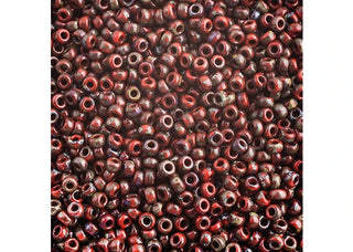 11/0 Miyuki Round Seed Beads (Opaque Red Picasso)  *approx 22 gram tube