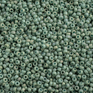Copy of 11/0 Miyuki Round Seed Beads (Frosted Glazed Rainbow Green Mint Matte AB)  *approx 23 gram tube