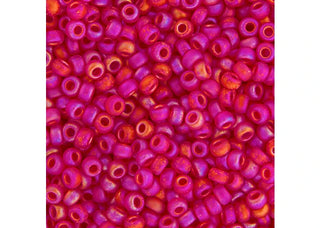 Seed Bead (MIYUKI 11/0)  Round.  (RUBY Transparent AB Matte)  22gm tube.