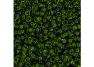 11/0 Miyuki Round Seed Beads  (Transparent Olive)  *approx 22 gram tube