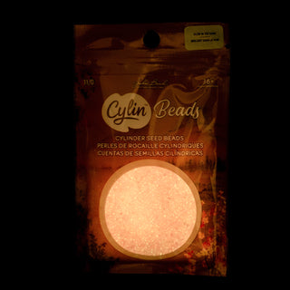 Cylin Bead.   11/0.    25g Bag.   Glow in Dark - PINK