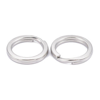 Tarnish Resistant 304 Stainless Steel Keychain Clasps, Split Key Rings, Stainless Steel Color, 15x2mm.  (Packed 10 Rings)