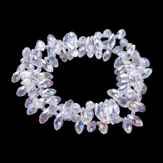 Crystal Glass Beads Strands, Faceted, Drop, Crystal AB, 12-13x6mm, Hole: 1mm; about 95pcs/strand, 16.5"